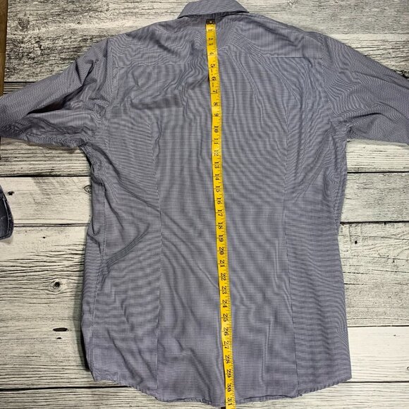 Eton Contemporary Check Button Down Dress Shirt - Picture 10 of 11